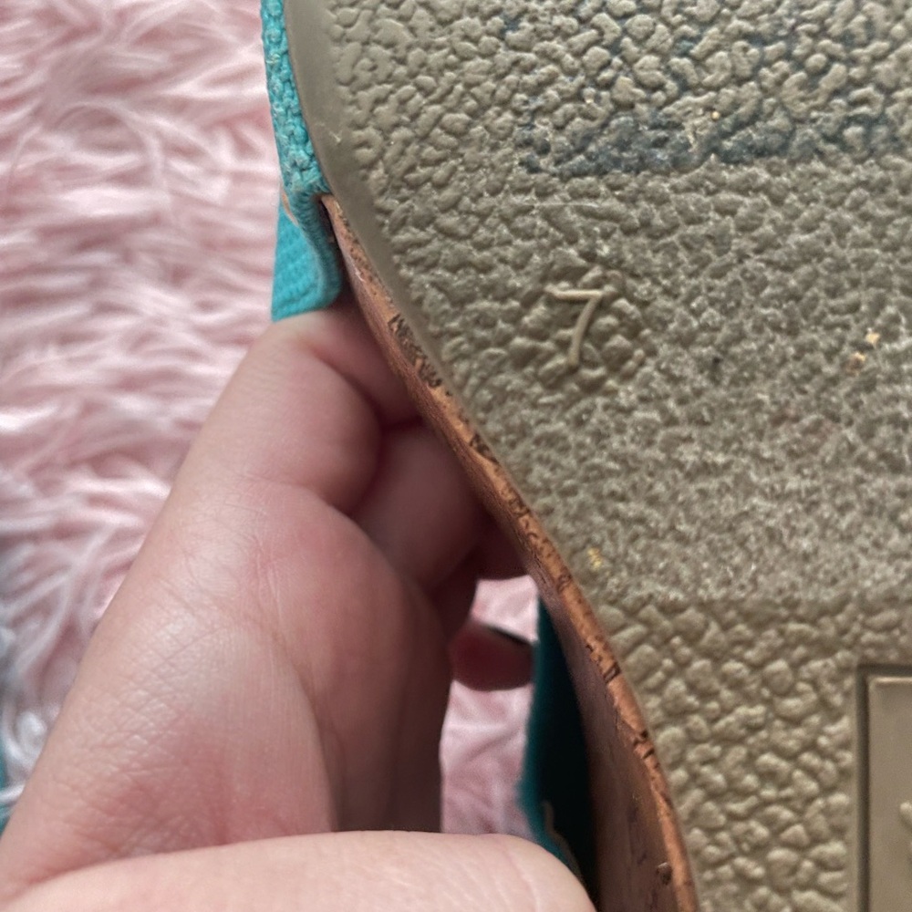 Blue Cork Wedge Platforms - Picture 3 of 3